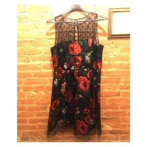 Size 18 floral and polka dot cocktail dress